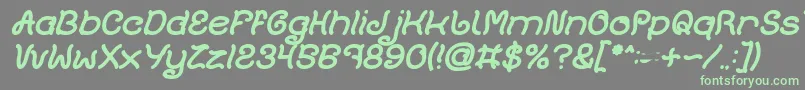 Plant On Lawn Bold Italic-fontti – vihreät fontit harmaalla taustalla