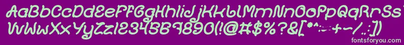 Czcionka Plant On Lawn Bold Italic – zielone czcionki na fioletowym tle