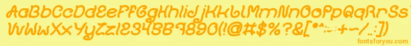 Plant On Lawn Bold Italic Font – Orange Fonts on Yellow Background