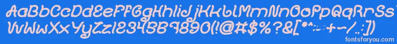 Шрифт Plant On Lawn Bold Italic – розовые шрифты на синем фоне