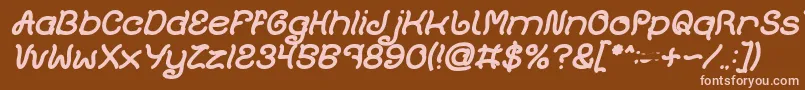 Czcionka Plant On Lawn Bold Italic – różowe czcionki na brązowym tle