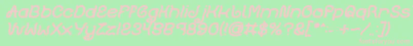 Plant On Lawn Bold Italic Font – Pink Fonts on Green Background