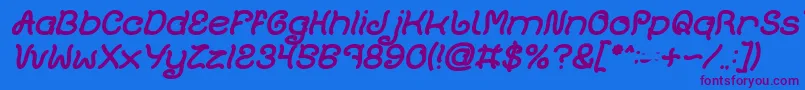 fuente Plant On Lawn Bold Italic – Fuentes Moradas Sobre Fondo Azul