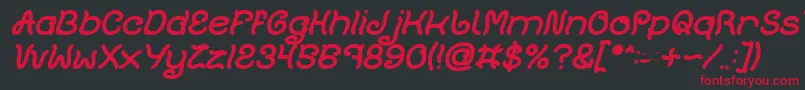 Plant On Lawn Bold Italic Font – Red Fonts on Black Background