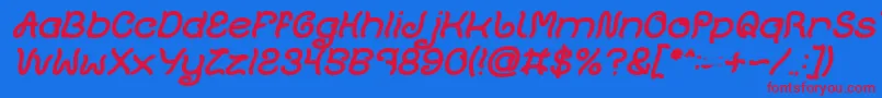 Fonte Plant On Lawn Bold Italic – fontes vermelhas em um fundo azul