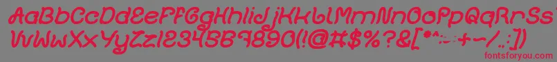Czcionka Plant On Lawn Bold Italic – czerwone czcionki na szarym tle