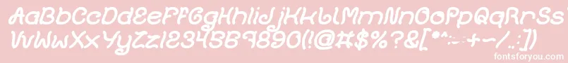 Plant On Lawn Bold Italic-Schriftart – Weiße Schriften auf rosa Hintergrund