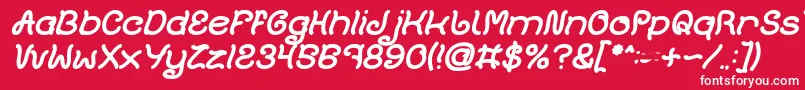 Plant On Lawn Bold Italic Font – White Fonts on Red Background