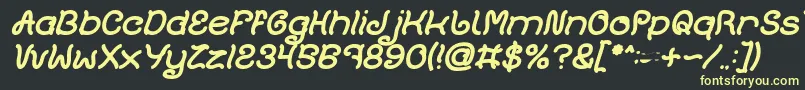 Шрифт Plant On Lawn Bold Italic – жёлтые шрифты на чёрном фоне