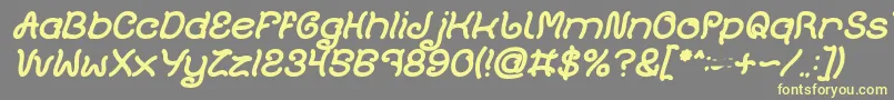 Шрифт Plant On Lawn Bold Italic – жёлтые шрифты на сером фоне