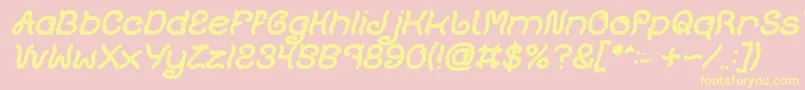fuente Plant On Lawn Bold Italic – Fuentes Amarillas Sobre Fondo Rosa