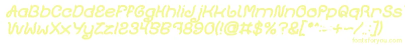 Fonte Plant On Lawn Bold Italic – fontes amarelas em um fundo branco