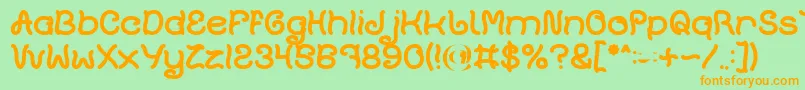 Plant On Lawn Bold Font – Orange Fonts on Green Background