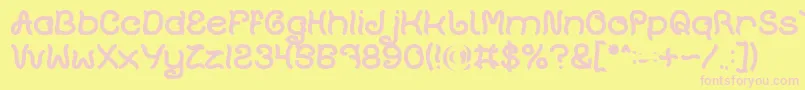 Plant On Lawn Bold Font – Pink Fonts on Yellow Background