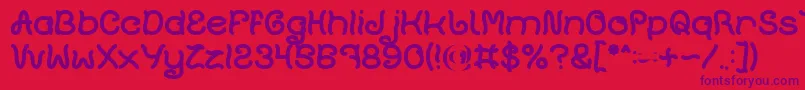 Plant On Lawn Bold Font – Purple Fonts on Red Background