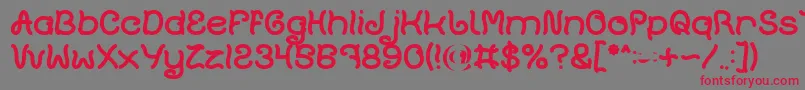 Plant On Lawn Bold Font – Red Fonts on Gray Background