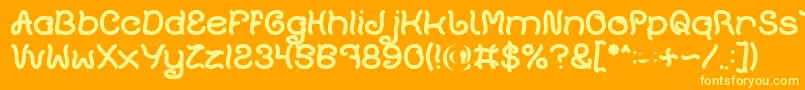 Saiba mais sobre a fonte Plant On Lawn Bold Fonte Plant On Lawn Bold – fontes amarelas em um fundo laranja