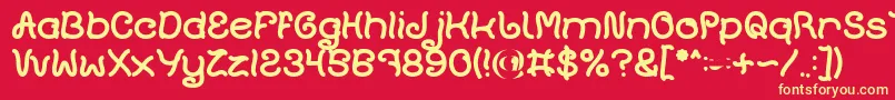 Plant On Lawn Bold Font – Yellow Fonts on Red Background