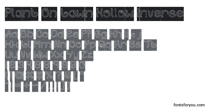 Czcionka Plant On Lawn Hollow Inverse – alfabet, cyfry, specjalne znaki