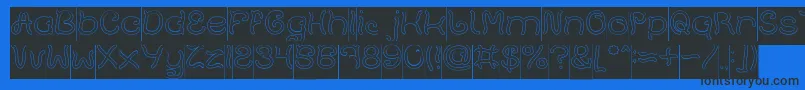 Plant On Lawn Hollow Inverse Font – Black Fonts on Blue Background