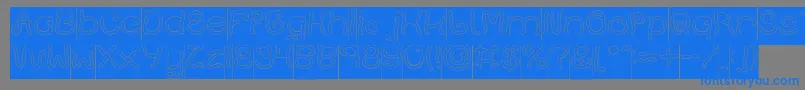 Plant On Lawn Hollow Inverse-Schriftart – Blaue Schriften auf grauem Hintergrund