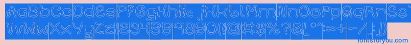 Plant On Lawn Hollow Inverse-Schriftart – Blaue Schriften auf rosa Hintergrund