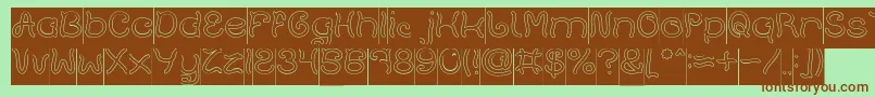 Plant On Lawn Hollow Inverse Font – Brown Fonts on Green Background