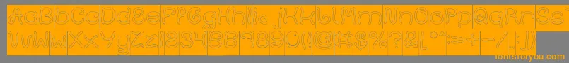 Plant On Lawn Hollow Inverse Font – Orange Fonts on Gray Background