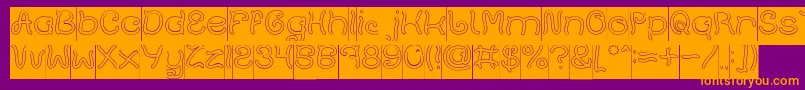 Plant On Lawn Hollow Inverse Font – Orange Fonts on Purple Background