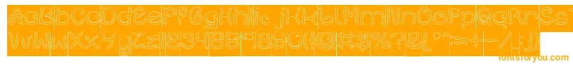 Plant On Lawn Hollow Inverse-Schriftart – Orangefarbene Schriften auf weißem Hintergrund