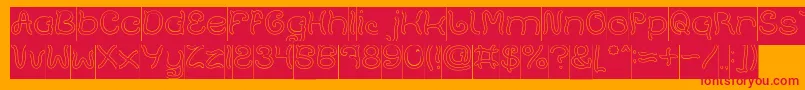 Plant On Lawn Hollow Inverse Font – Red Fonts on Orange Background