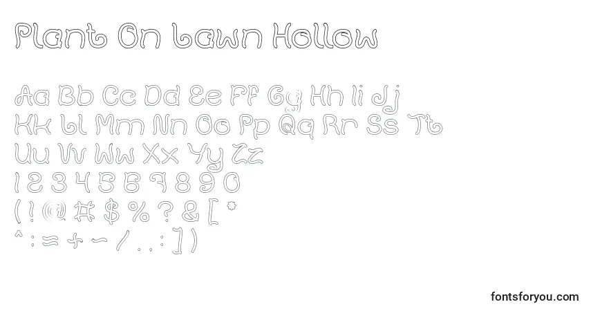 Шрифт Plant On Lawn Hollow – алфавит, цифры, специальные символы