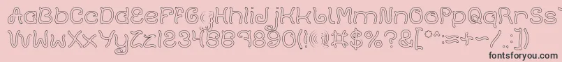 Plant On Lawn Hollow Font – Black Fonts on Pink Background