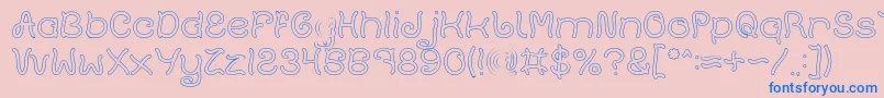 Plant On Lawn Hollow Font – Blue Fonts on Pink Background