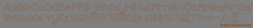 Plant On Lawn Hollow Font – Brown Fonts on Gray Background
