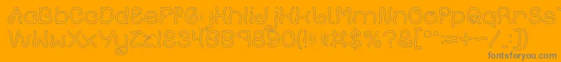 Plant On Lawn Hollow-Schriftart – Graue Schriften auf orangefarbenem Hintergrund