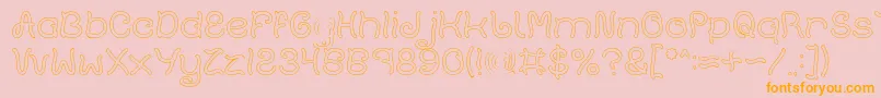 Plant On Lawn Hollow-Schriftart – Orangefarbene Schriften auf rosa Hintergrund