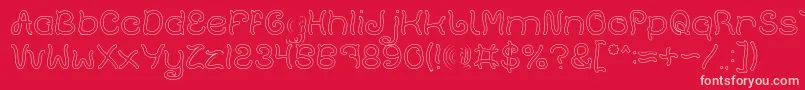 Plant On Lawn Hollow Font – Pink Fonts on Red Background