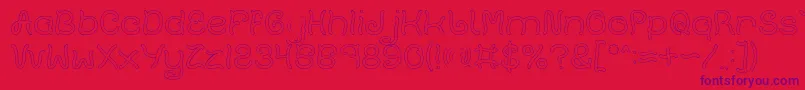 Plant On Lawn Hollow Font – Purple Fonts on Red Background