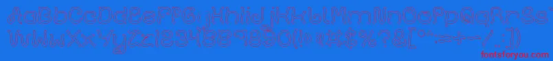 Plant On Lawn Hollow Font – Red Fonts on Blue Background