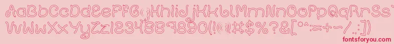 Plant On Lawn Hollow Font – Red Fonts on Pink Background