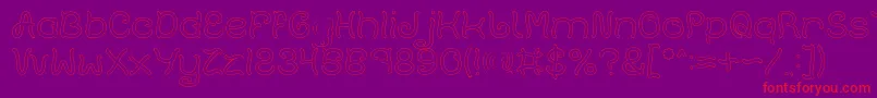 Plant On Lawn Hollow Font – Red Fonts on Purple Background