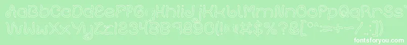 Plant On Lawn Hollow Font – White Fonts on Green Background