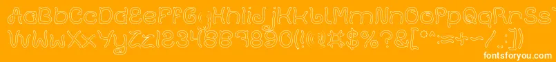 Plant On Lawn Hollow Font – White Fonts on Orange Background