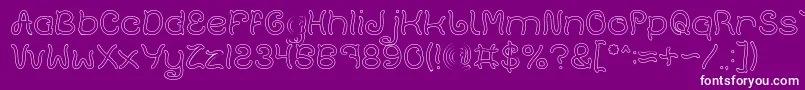 Plant On Lawn Hollow Font – White Fonts on Purple Background