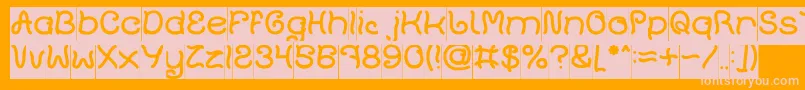 Plant On Lawn Inverse Font – Pink Fonts on Orange Background