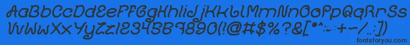 フォントPlant On Lawn Italic – 黒い文字の青い背景