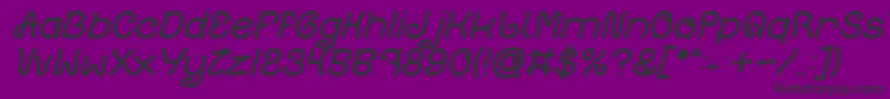 Plant On Lawn Italic-fontti – mustat fontit violetilla taustalla