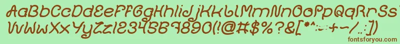 Plant On Lawn Italic Font – Brown Fonts on Green Background
