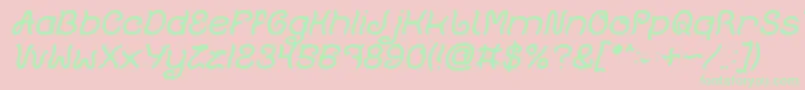 Plant On Lawn Italic Font – Green Fonts on Pink Background